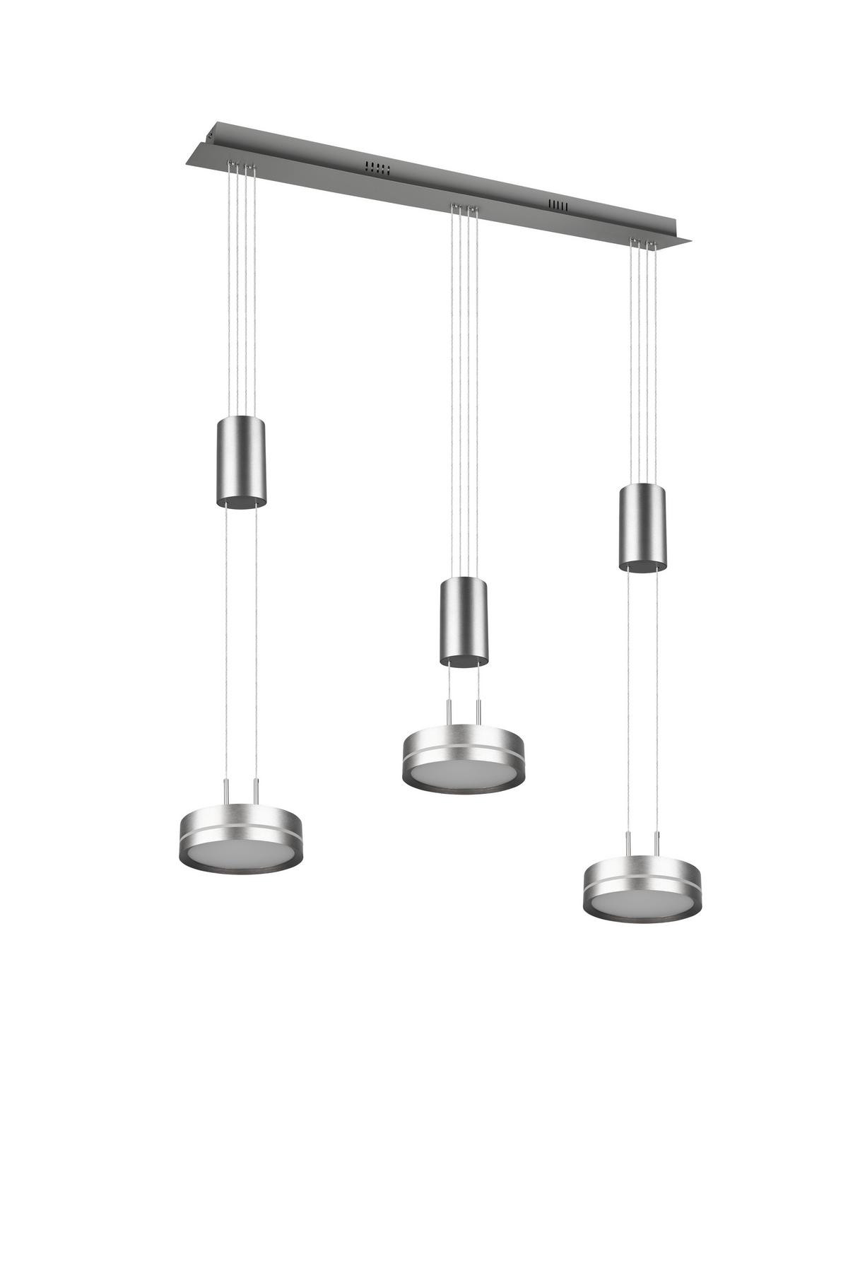 LED-Hängeleuchte Franklin Nickelfarben max. 3 x 9 Watt - Nickelfarben, Basics, Metall (85/150/14cm) - Trio Leuchten