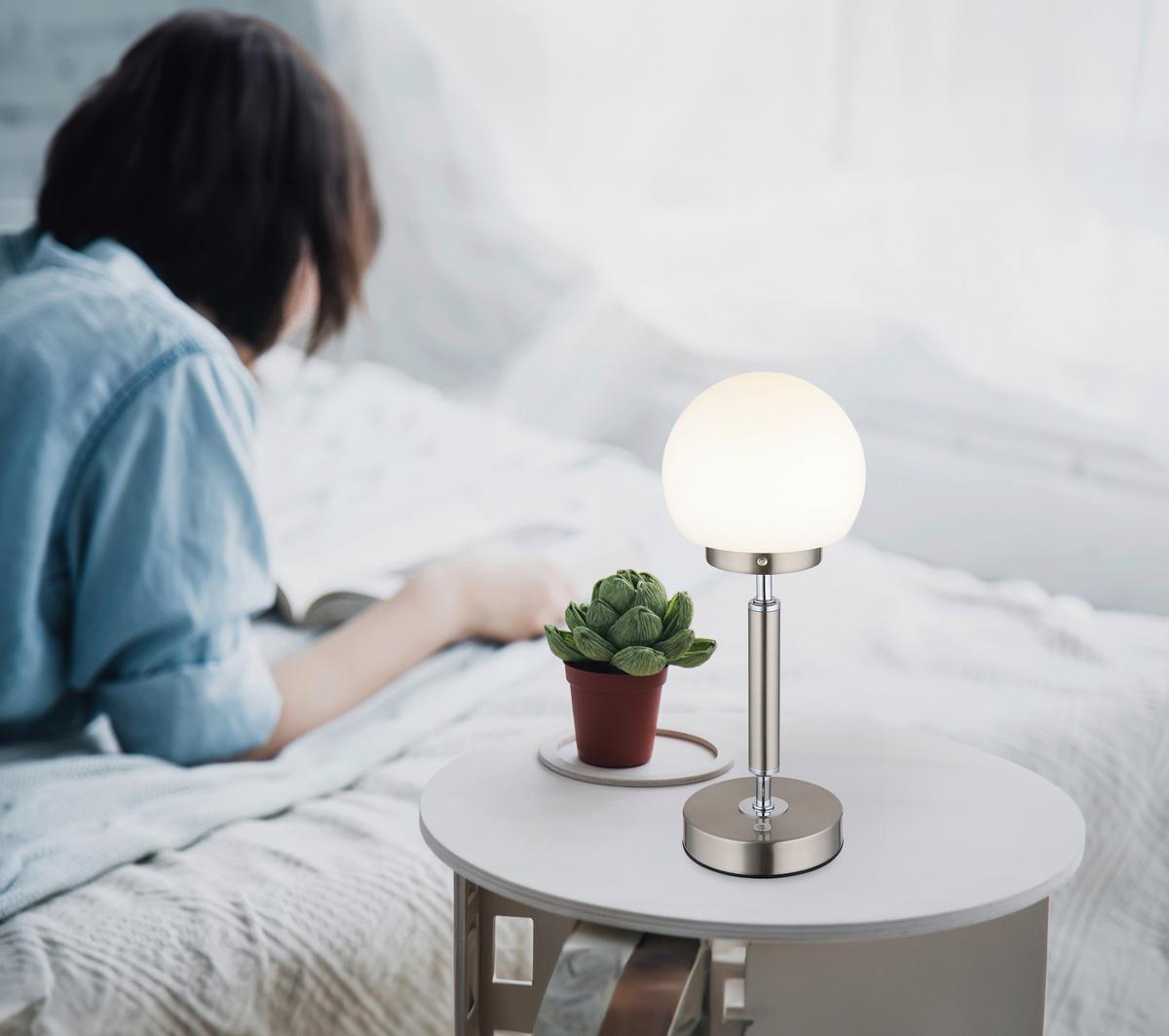 LED-TISCHLEUCHTE 21033N - Weiss/Opal, Basics, Glas/Kunststoff (11,5/28,5cm) - Globo