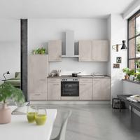 Küchenblock Riva Low m. Geräten Grau - Schieferfarben/Edelstahlfarben, MODERN, Holzwerkstoff/Metall (270cm) - Nobilia