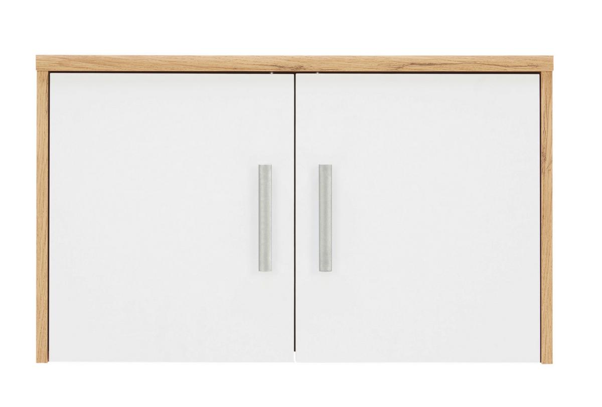 NADSTAWKA NA SZAFĘ EASY - kolor srebrny/biały, Basics, materiał drewnopochodny/tworzywo sztuczne (72/43/36cm) - Xora