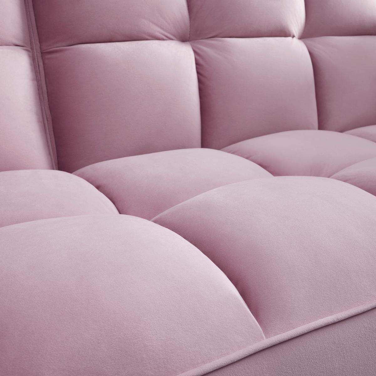 Schlafsofa Cora Rosa Samt - Rosa/Naturfarben, MODERN, Holz/Textil (214/92/81cm) - Bessagi Home