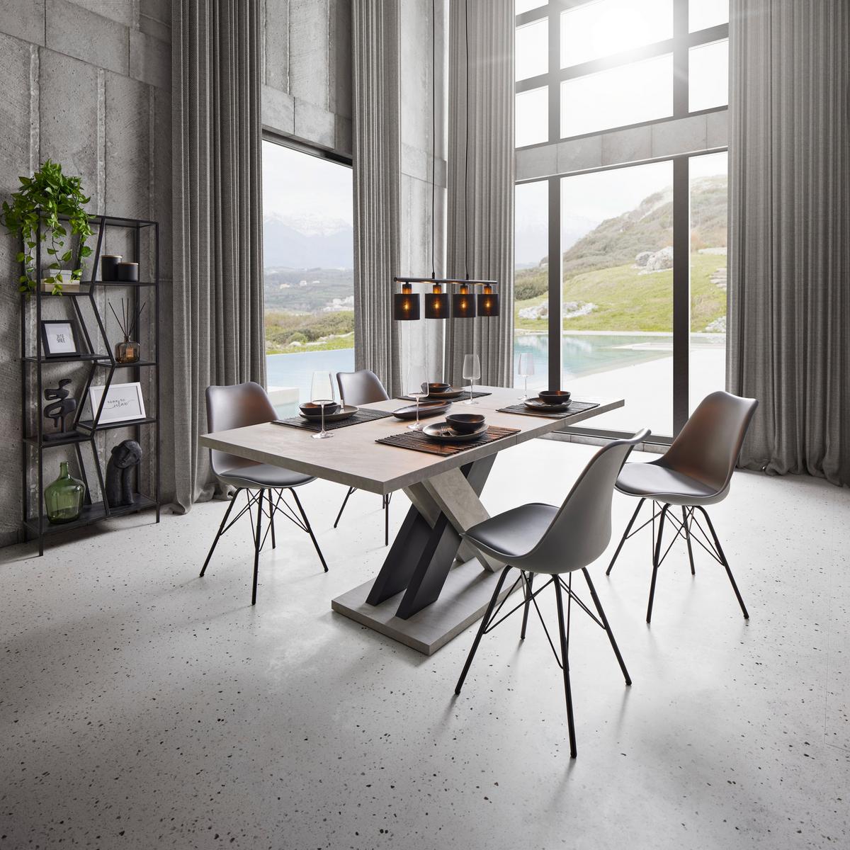 Stuhl In Grau - Schwarz/Grau, Modern, Kunststoff/Textil (55,5/86/48cm) - Mömax