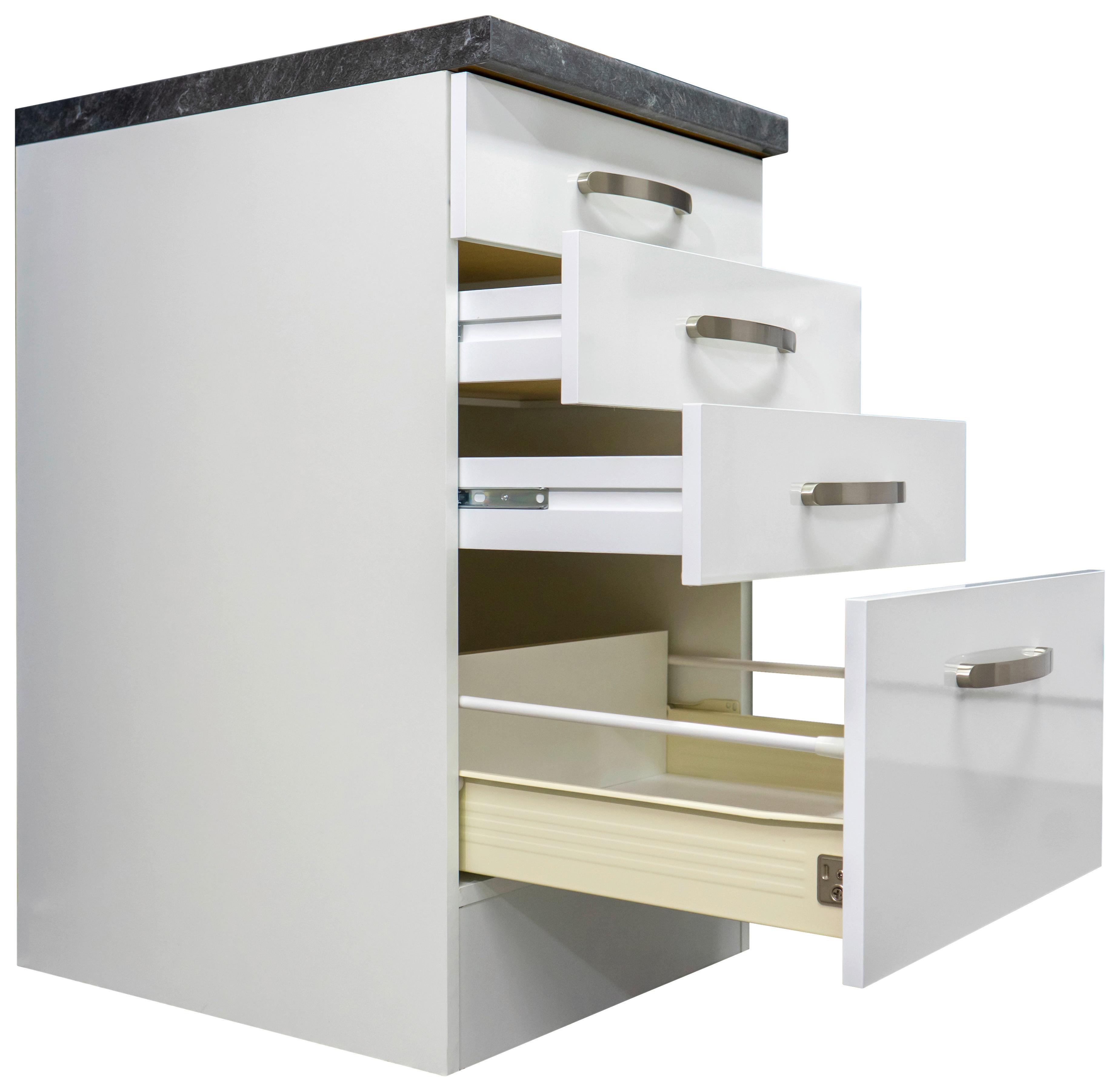 Kuhinjska Spodnja Omarica Alba, Bela, Š. 50 Cm - barve nerjavečega jekla/bela, Moderno, kovina/leseni material (50/86/60cm) - FlexWell