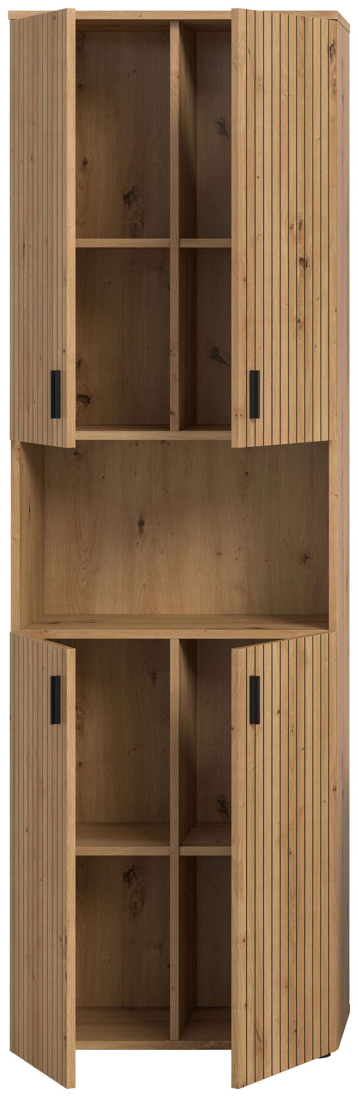 Visoki Element Mone - hrast Artisan/crna, Basics, drvni materijal/plastika (60/192/30cm) - MID.YOU