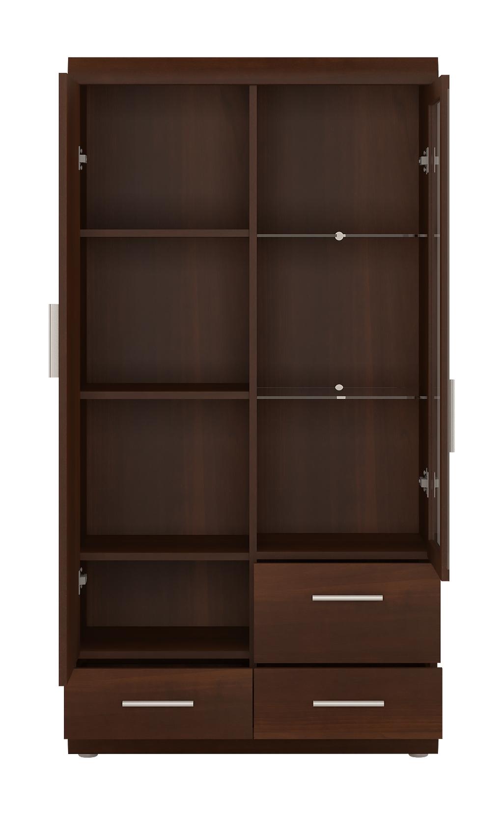 Vitrin Imperial-D - krómszínű/diószínű, Konventionell, műanyag/faalapú anyag (80/152/38cm)