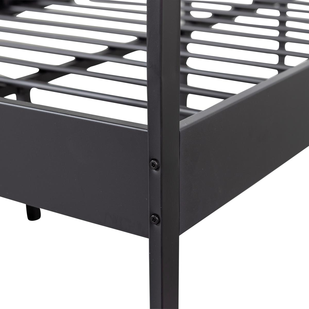 Metallbett Mees Schwarz ca. 120x200 cm - Schwarz, Basics, Metall (120/200cm) - MID.YOU