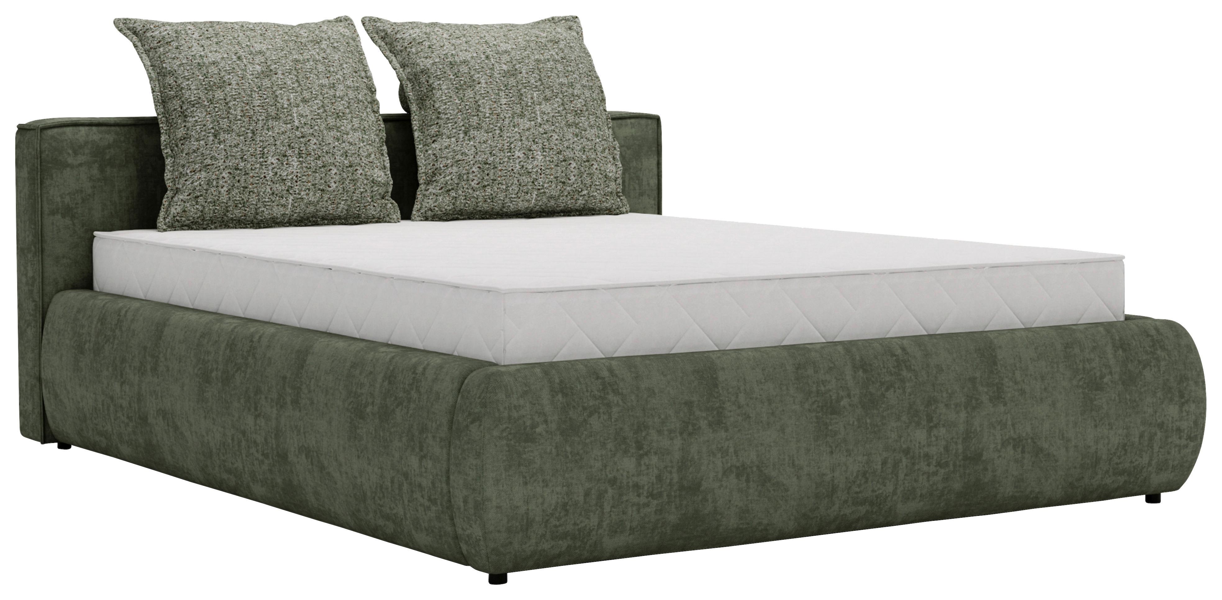 Polsterbett Olive Anthrazit ca. 140x200cm - Sandfarben/Anthrazit, KONVENTIONELL, Holzwerkstoff/Kunststoff (140/200cm) - Mömax