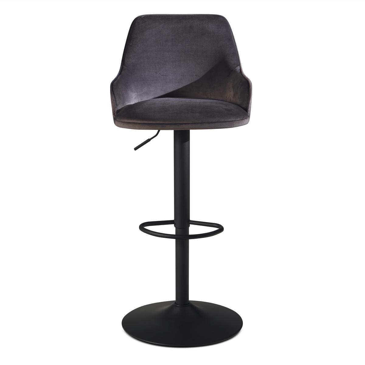 Barski Stol Wl7.006 - siva/črna, Design, kovina/tekstil (45/106/45cm) - MID.YOU