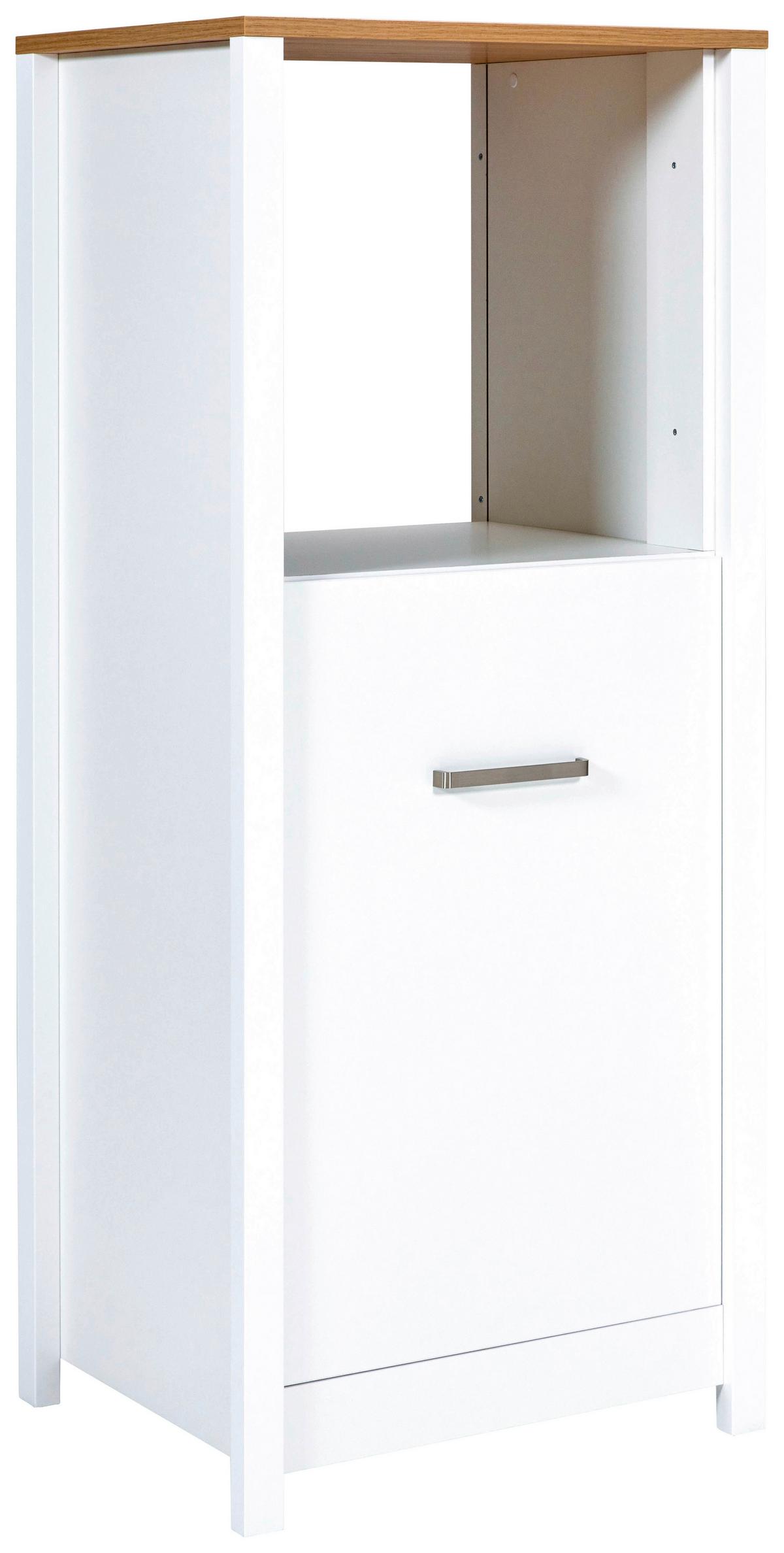 Geräteumbauschrank Sicilia Weiß/Eiche Artisan - Silberfarben/Weiß, ROMANTIK / LANDHAUS, Holzwerkstoff/Metall (70/167/60cm) - Mömax