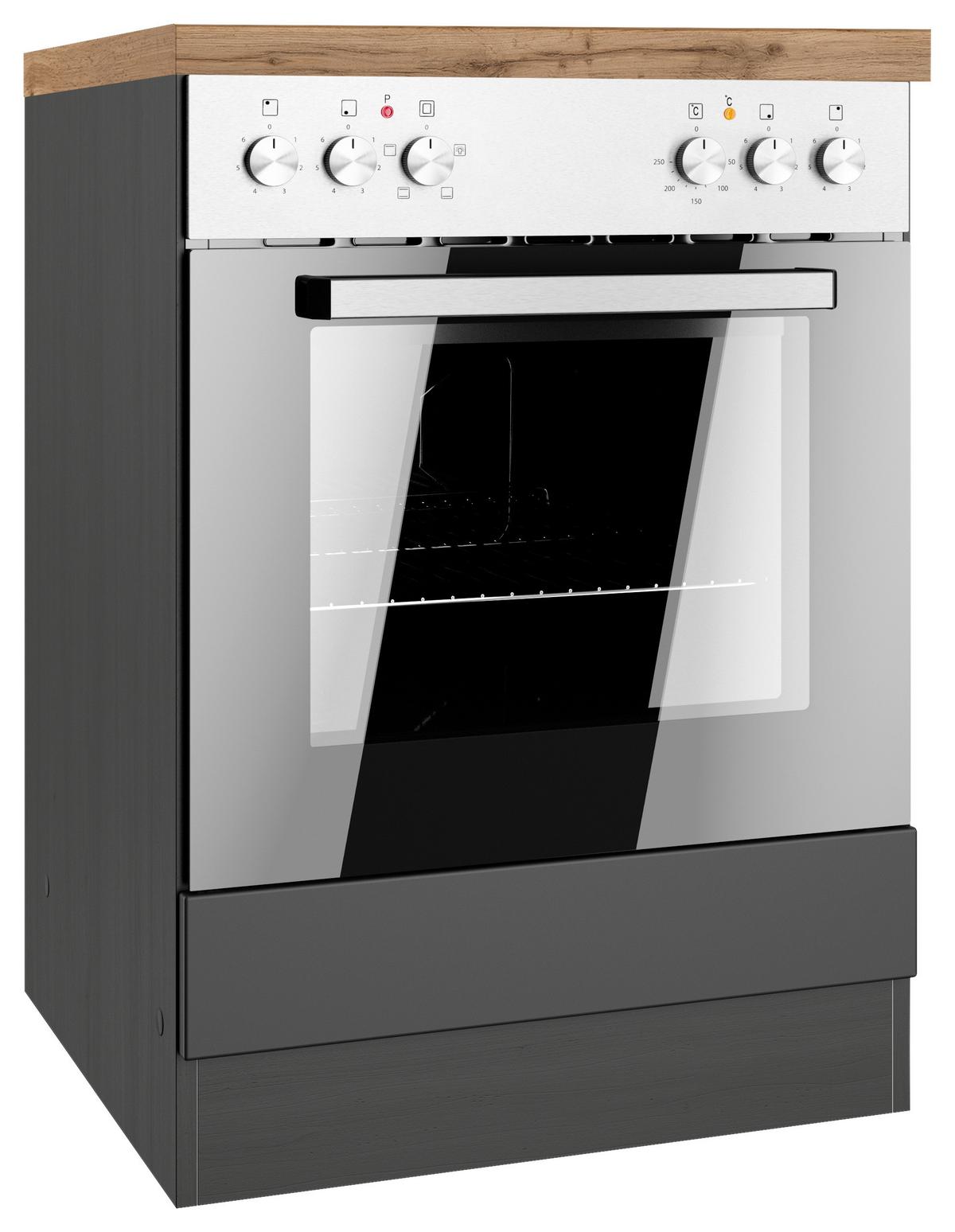 Herdumbauschrank Meran ca. 60x86x60 cm Grau/Eiche - Eiche Wotan/Grau, LIFESTYLE, Holzwerkstoff (60/86/60cm) - Held