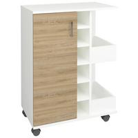 SERVIERWAGEN ESILO KW M - Weiss/Silberfarben, Design, Holzwerkstoff/Kunststoff (63/85/40cm) - MID.YOU