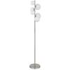 LED-Stehleuchte Riha Schwarz/Nickel max. 3,5 Watt - Opal/Schwarz, KONVENTIONELL, Glas/Kunststoff (29,5/28/155cm) - Globo