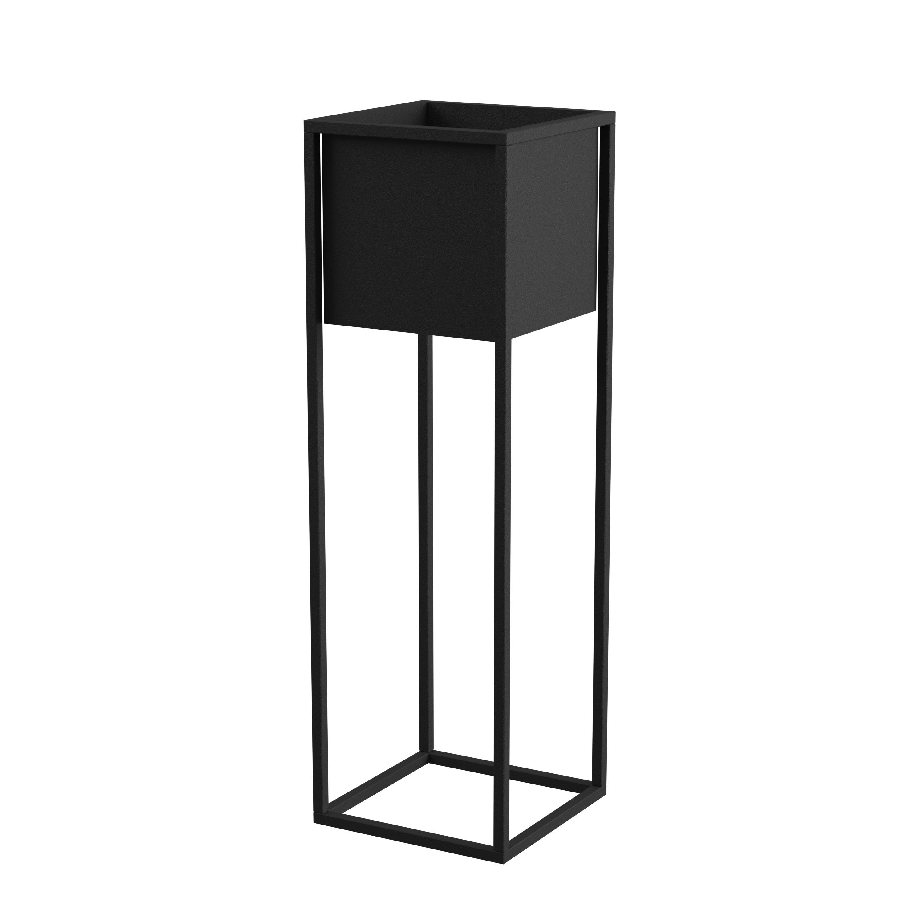 Blumenständer Schwarz - Schwarz, Basics, Metall (28/90/28cm)