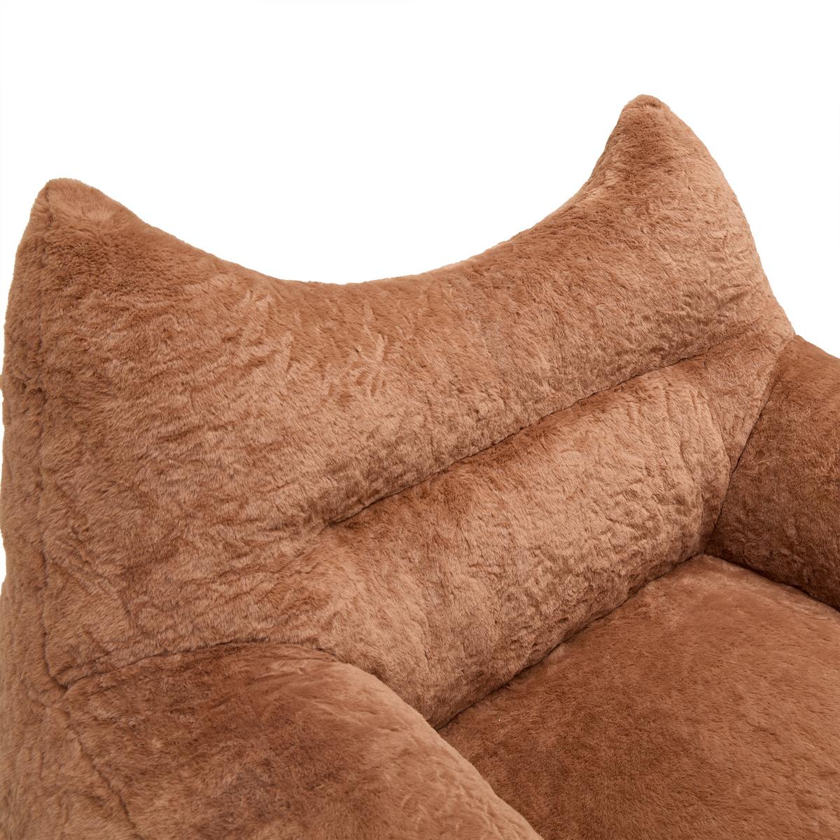 Sessel vakuumkomprimiert Leni Braun Kunstfell - Braun, MODERN, Textil (106/80/92cm) - Mömax