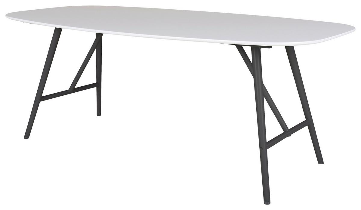 Jedilna Miza Julian - črna/bela, Moderno, kovina/leseni material (200/105/75cm) - Mömax