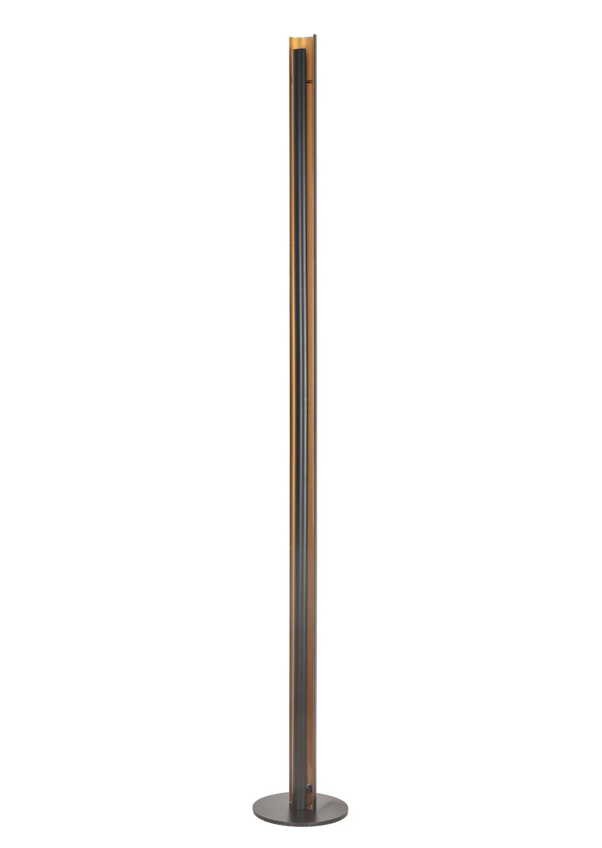 Stoječa Led-svetilka Gumo - zlate barve/črna, Moderno, kovina (18/144cm) - Mömax