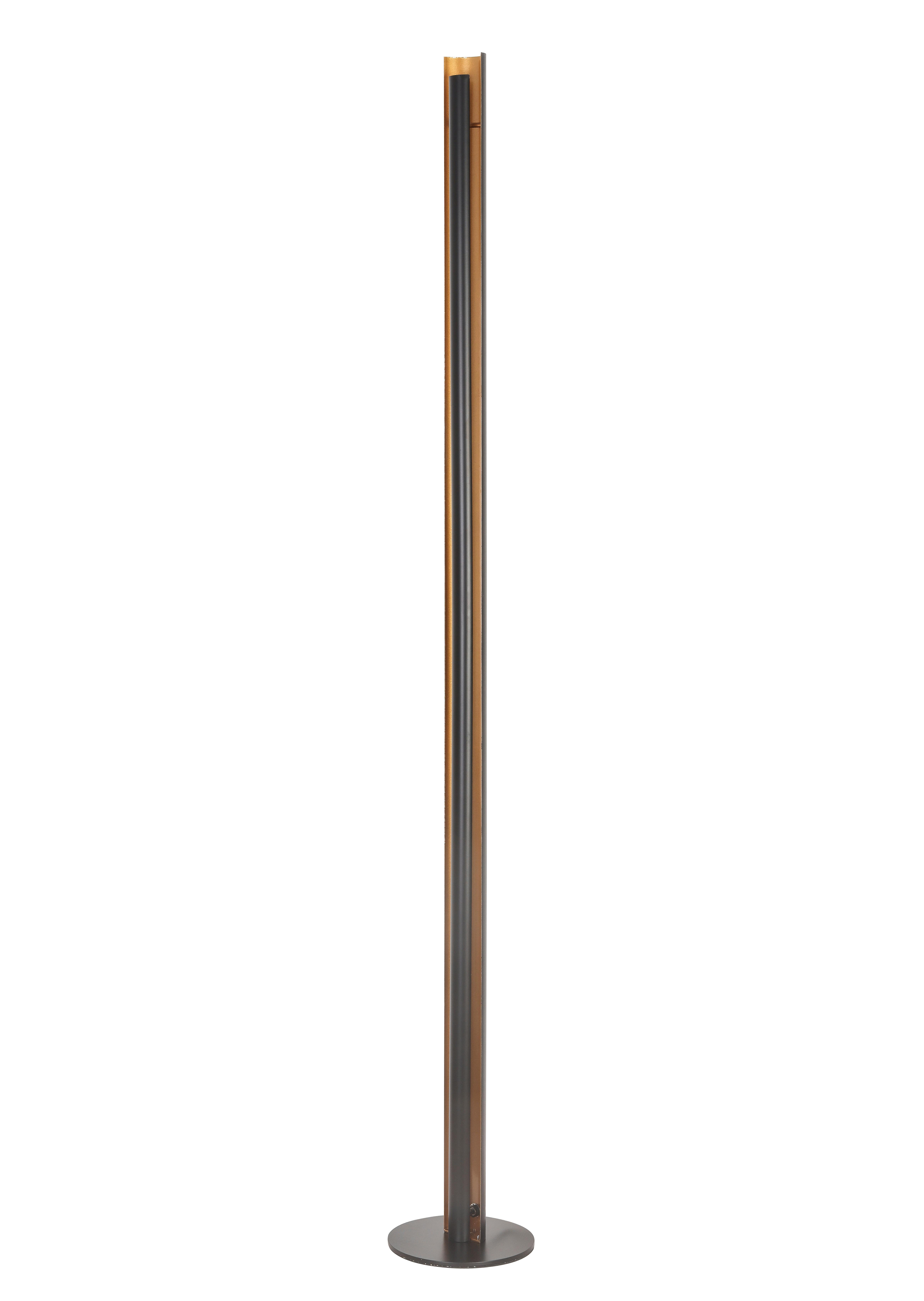 LED-GOLVLAMPA GUMO - svart/guldfärgad, Modern, metall (18/144cm) - Mömax