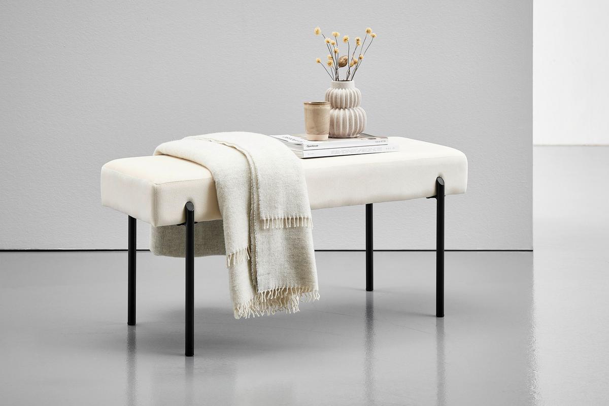 SIEDZISKO ANEMONE - czarny/biały, Modern, metal/tkanina (100/45/35cm) - PBJ