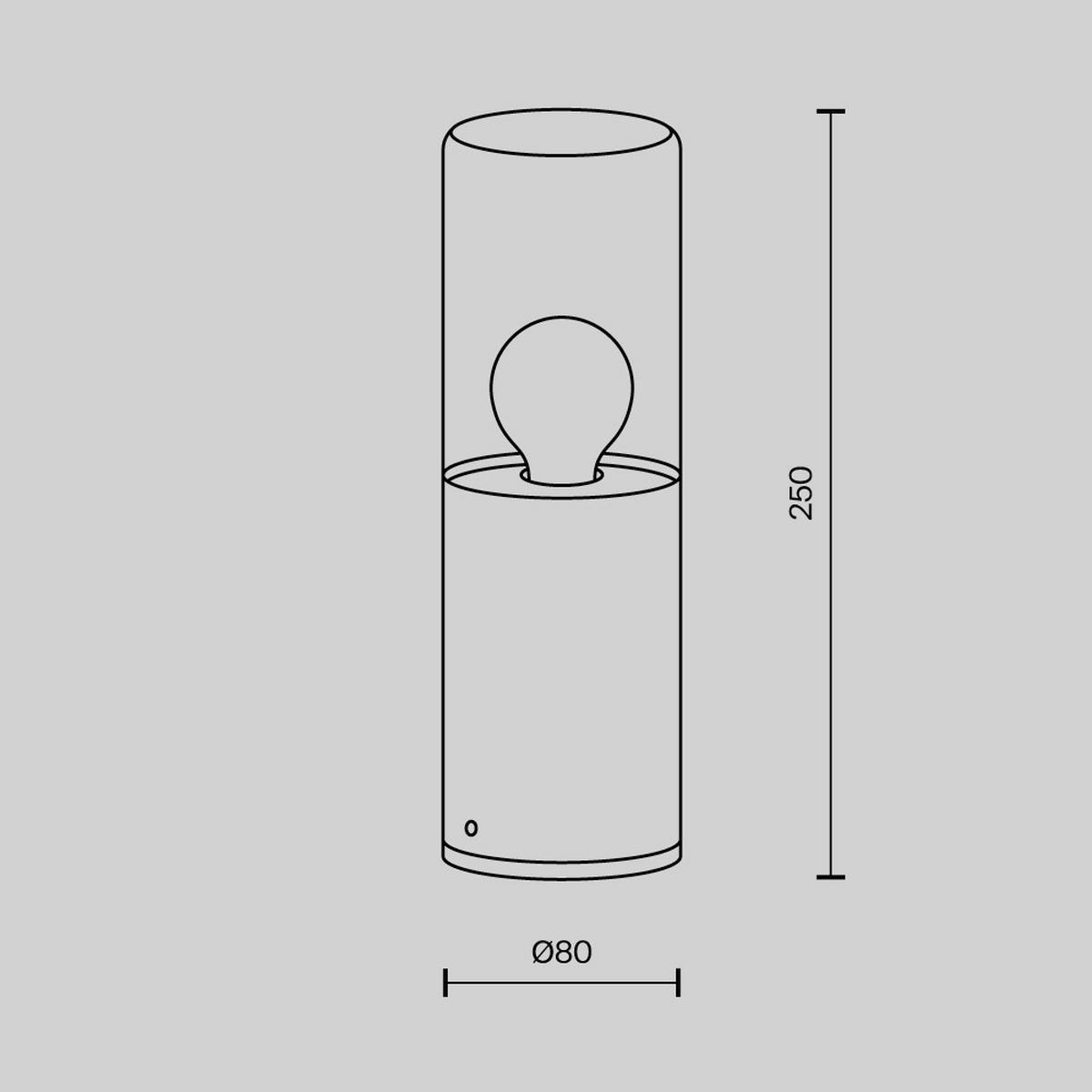 Wegeleuchte O432fl-01gf - Dunkelgrau, Design, Glas/Metall (8/25cm) - MAYTONI