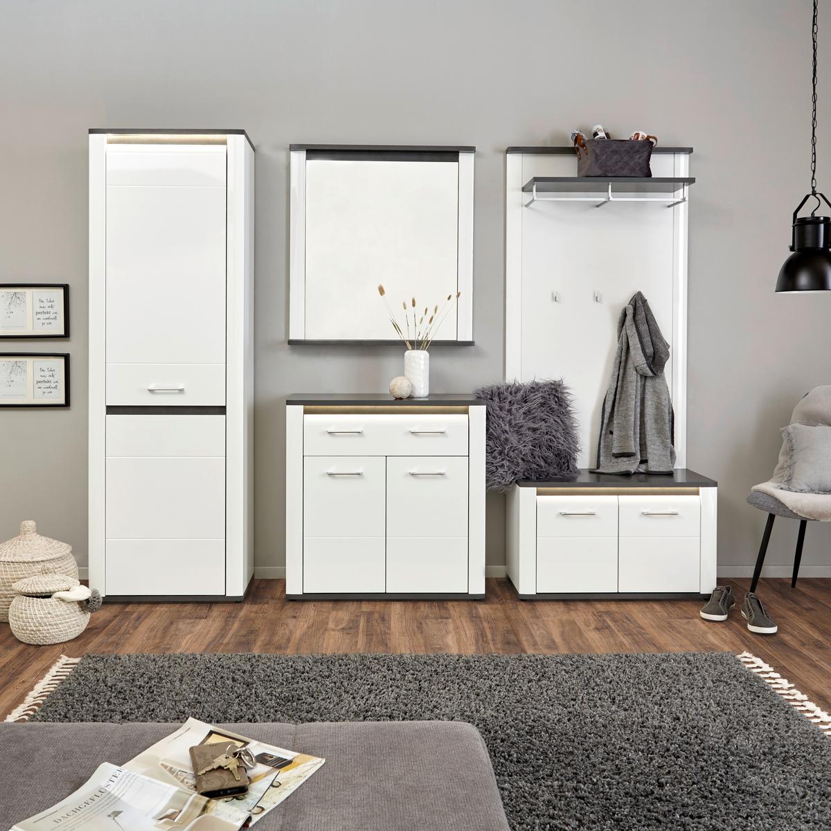 Garderobni Panel Alassio, Bela - bela, Moderno, leseni material (85/148,5/30cm) - Mömax