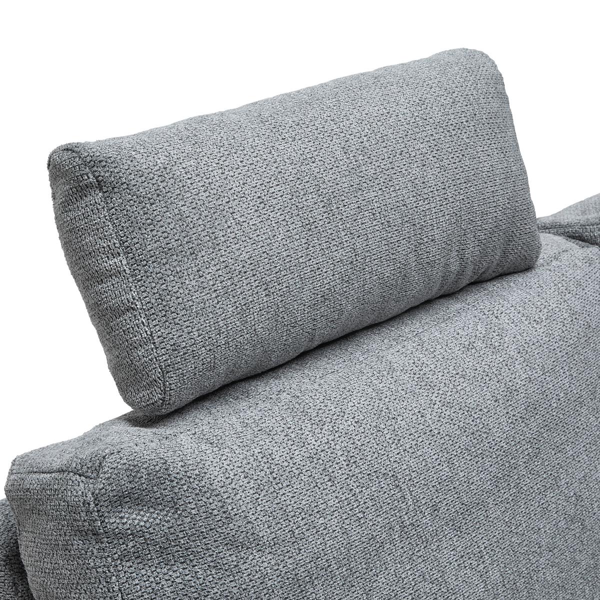 Ecksofa Sara Grau - Schwarz/Grau, MODERN, Textil/Metall (250/87-103/189cm) - Mömax