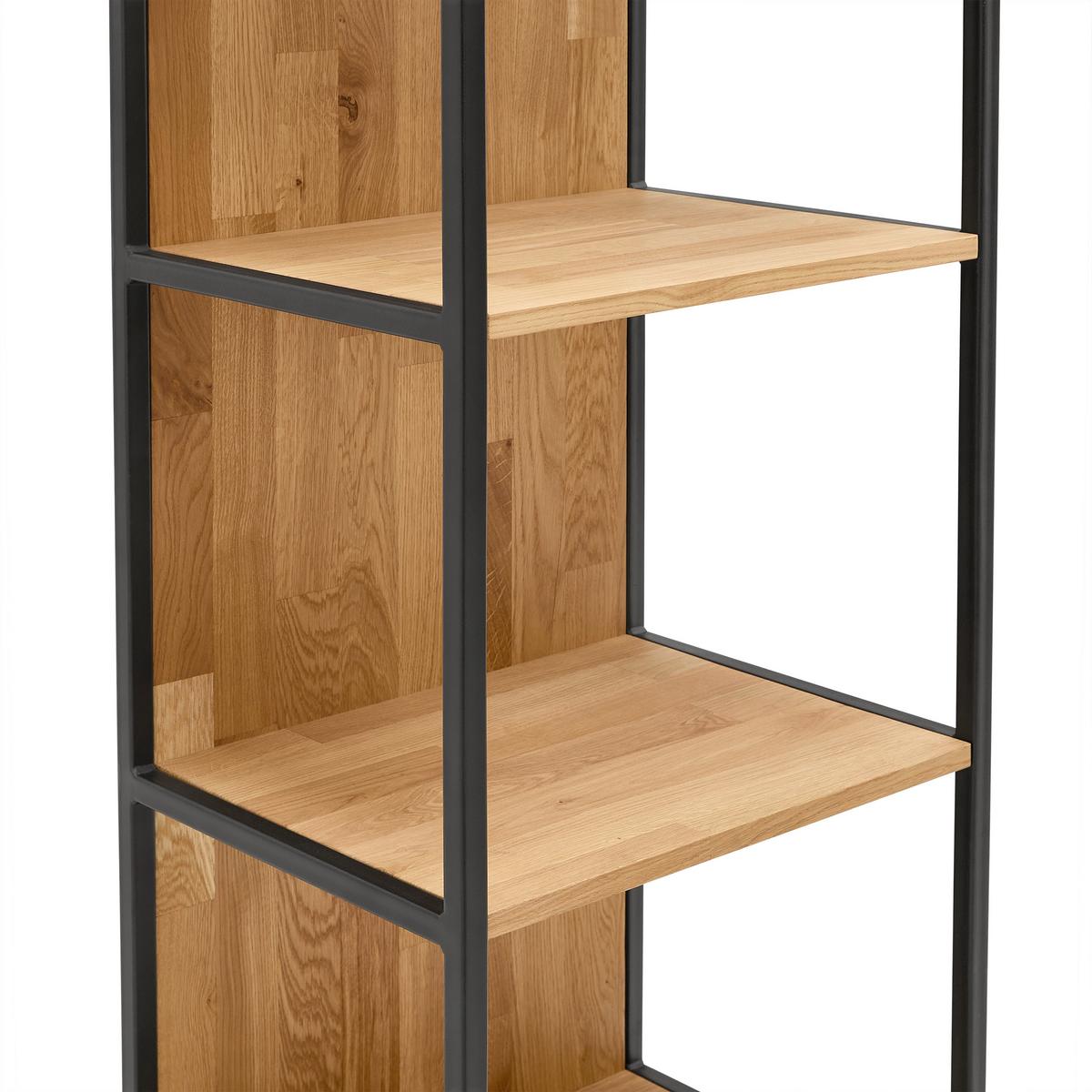 Regal Albero Naturfarben - Schwarz/Naturfarben, MODERN, Holz/Metall (50/200/38cm) - Premium Living