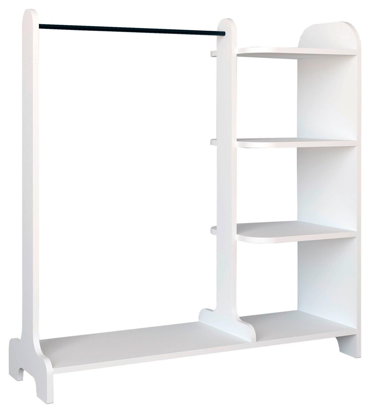 Garderobe LEMPU Weiß ca. 106x110x35 cm - Weiß, MODERN, Holzwerkstoff (106/110/35cm) - MID.YOU