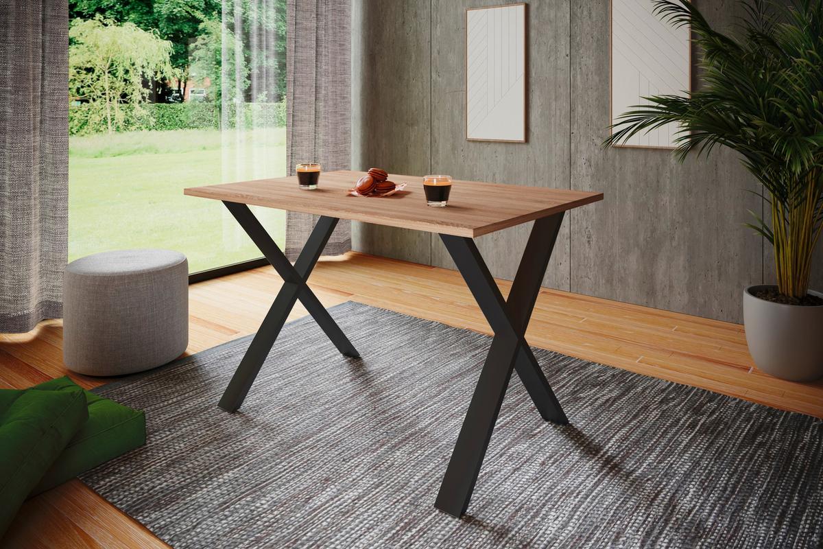 Pisalna Miza Lona, Barva Hrasta, Črna, 160x80cm - črna/hrast sonoma, Design (160/80/76cm) - MID.YOU