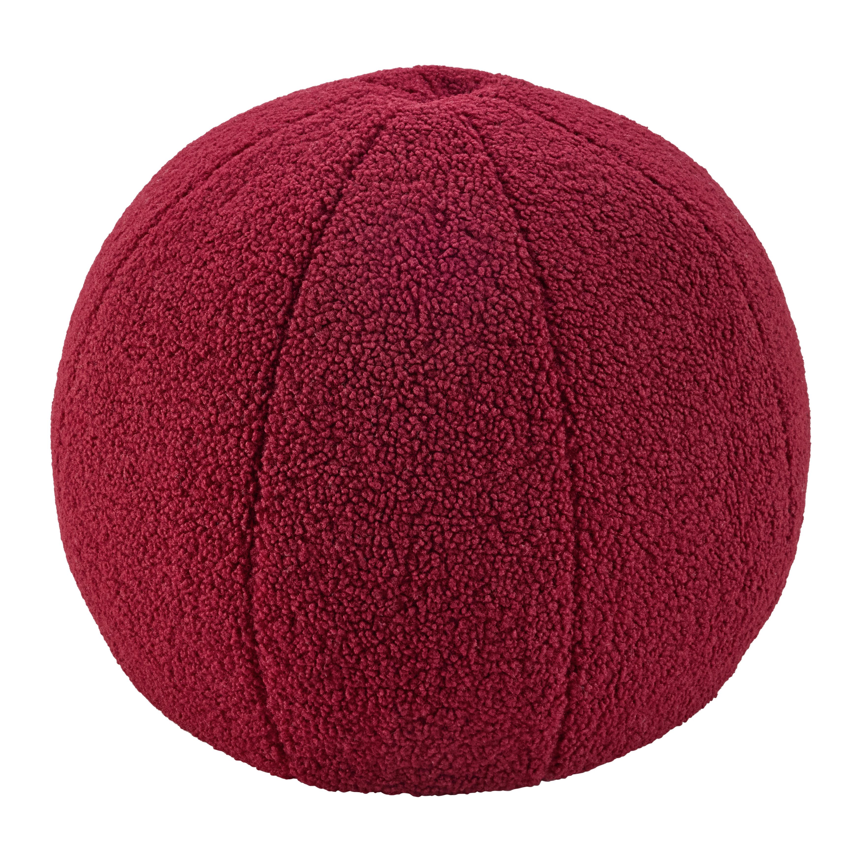 Pouf Ted Rot Ø ca. 45cm - Dunkelrot, Textil (45cm) - Mömax
