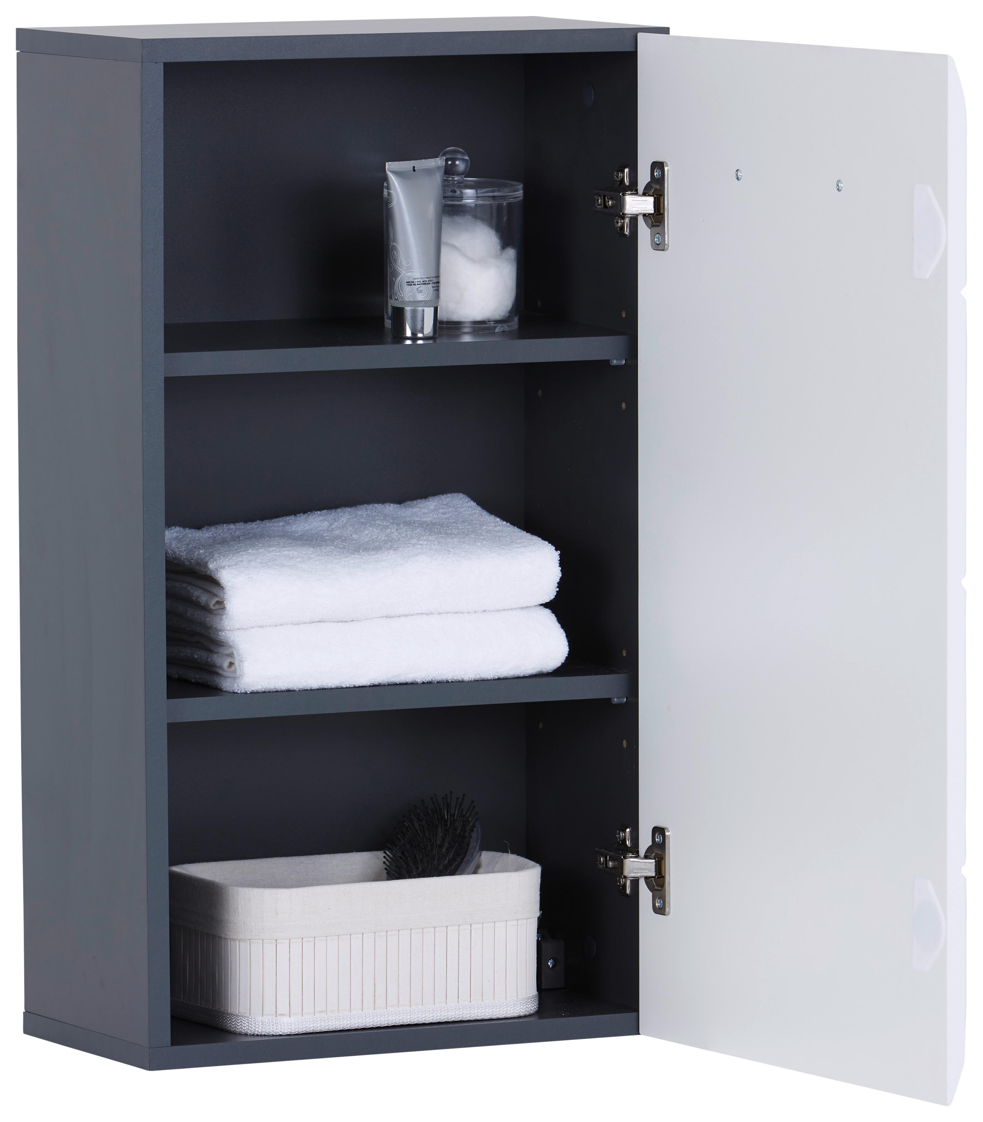 Viseča Omara Pearl New - bela/antracit, Konvencionalno, umetna masa/leseni material (40/70/22,6cm)