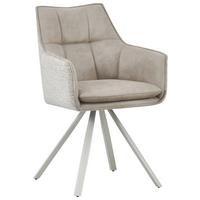 Armlehnstuhl Marian Beige ca. 56x89x61cm - Beige/Grau, Design, Holz/Textil (56/89/61cm) - Mömax