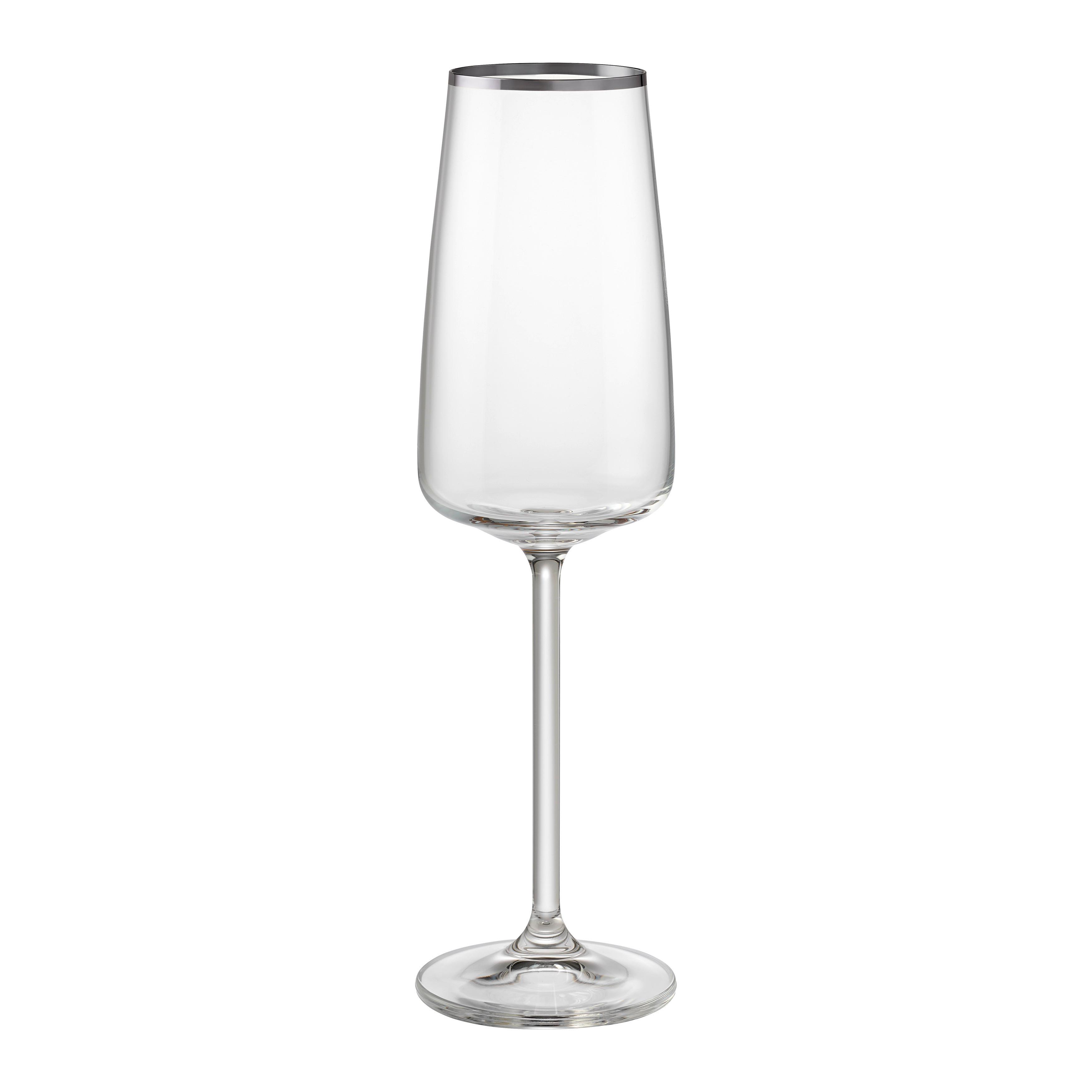Sektglas Platin Klar ca. 210ml - Klar, ROMANTIK / LANDHAUS, Glas (0,21l)