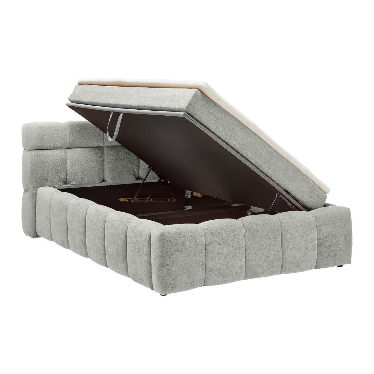 Polsterbett Monte Taupe Ca. 140x200cm - Taupe/Schwarz, Konventionell, Kunststoff/Textil (140/200cm) - Based