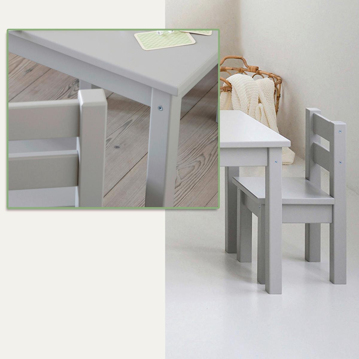 Kindersitzgruppe MADS Grau Kiefer teilmassiv - Hellgrau/Grau, MODERN, Holz - MID.YOU