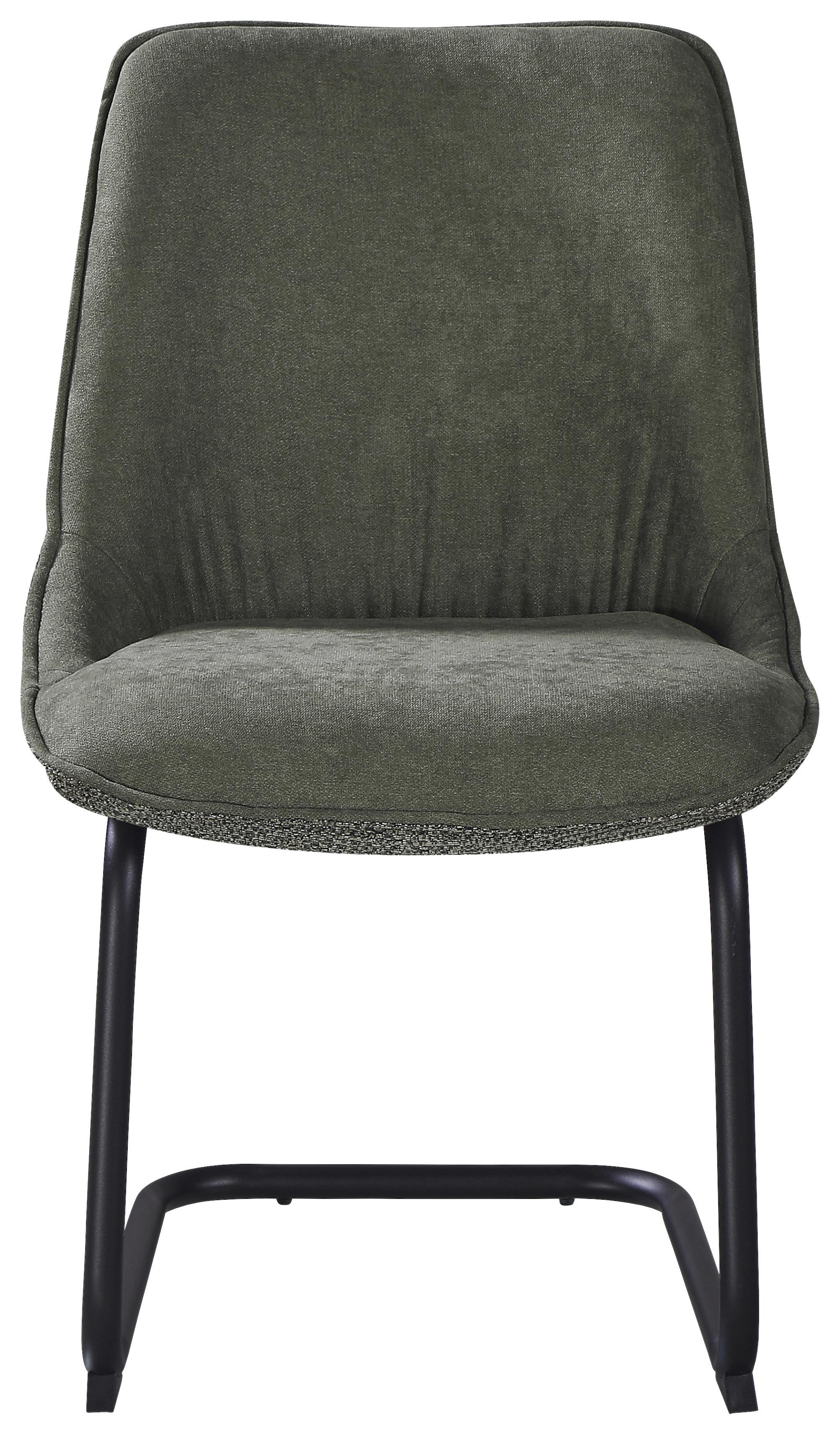Stuhl Nova Grün - Schwarz/Grün, MODERN, Textil/Metall (51/86/59cm) - Premium Living