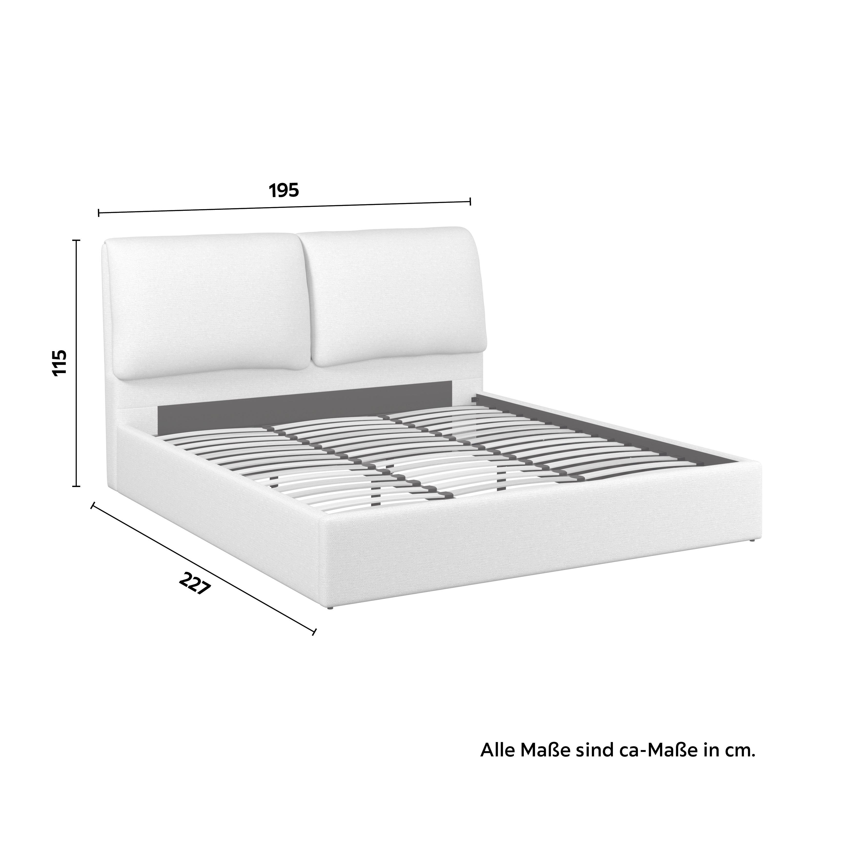 STOPPAD SÄNG PERLA - beige/svart, Modern, trä/textil (180/200cm) - Bessagi Home