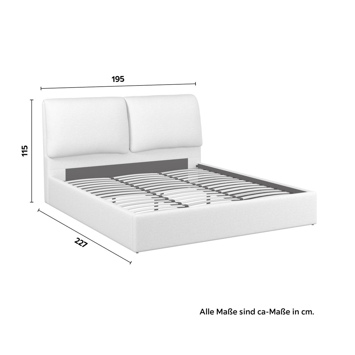 Polsterbett Perla Beige ca. 180x200 cm - Beige/Schwarz, MODERN, Holz/Kunststoff (180/200cm) - Bessagi Home