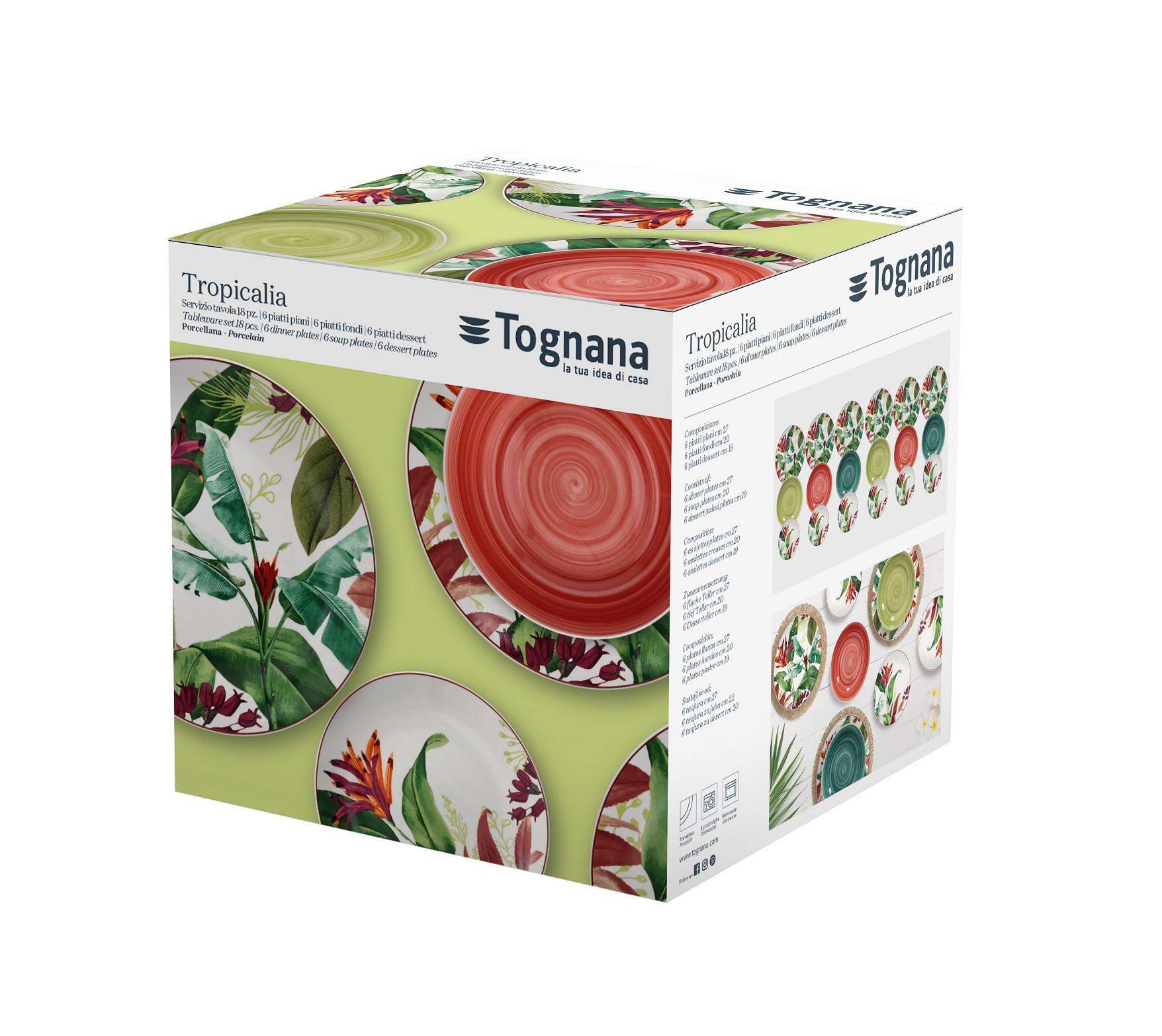 Étkészlet Madison Tropicalia - színes, kerámia (36,5/28,5/21cm) - Tognana