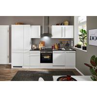 Küchenblock Jazz mit Geräten ca.310cm Weiß Hochglanz - Weiß Hochglanz/Dunkelgrau, LIFESTYLE, Holzwerkstoff/Kunststoff (310cm) - P & B