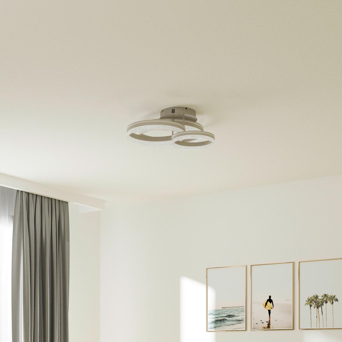 LAMPA SUFITOWA LED SWANSEA *SBN* - cappuccino, Design, tworzywo sztuczne/metal (72/63/22cm) - Novel
