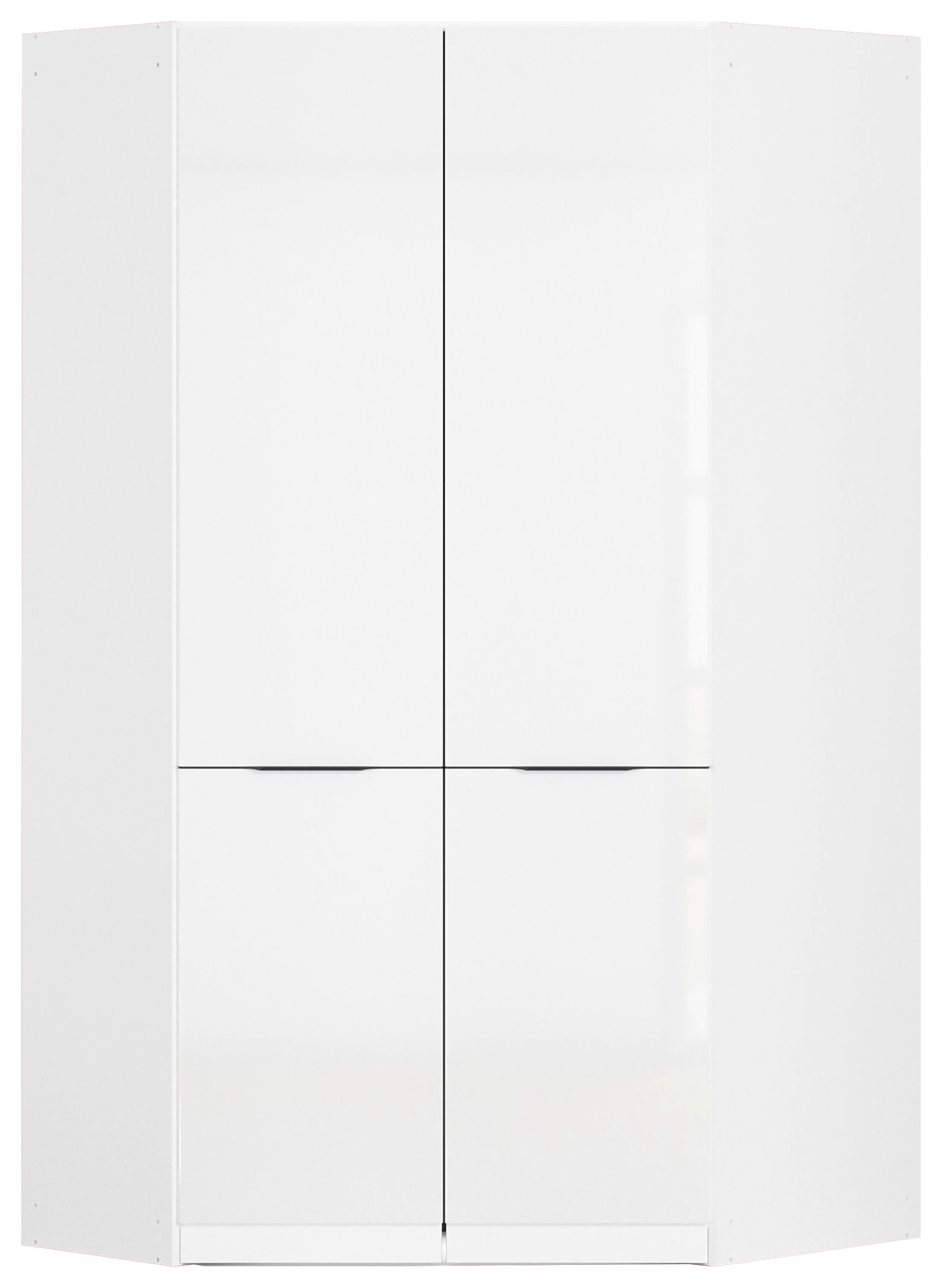 Ormar Kutni Max - bijela/siva, Konvencionalno, drvni materijal/plastika (117/210/104cm) - Modern Living