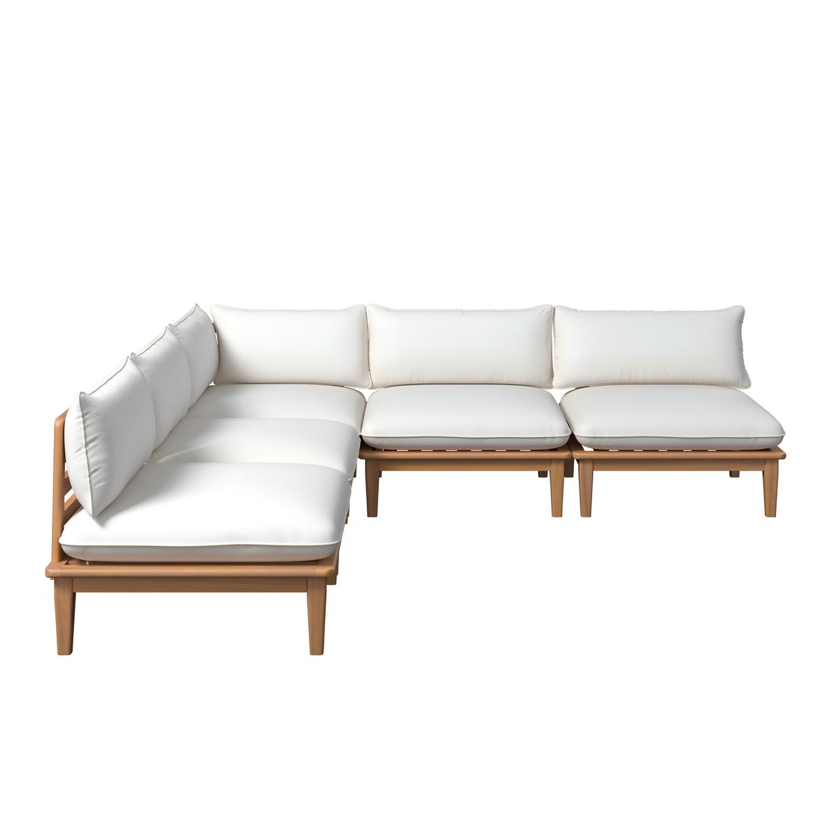 Loungegarnitur Chris Akazie/Beige Echtholz - Beige/Akaziefarben, MODERN, Holz (80/80/26cm) - Mömax