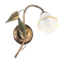 Wandleuchte Miranda Bronze/Olivgrün max. 6 Watt - Bronzefarben/Olivgrün, ROMANTIK / LANDHAUS, Glas/Metall (30/35cm)