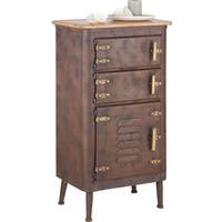 Kommode in Braun/Goldfarben - Goldfarben/Braun, Lifestyle, Holz/Metall (49/90,5/37cm) - Premium Living