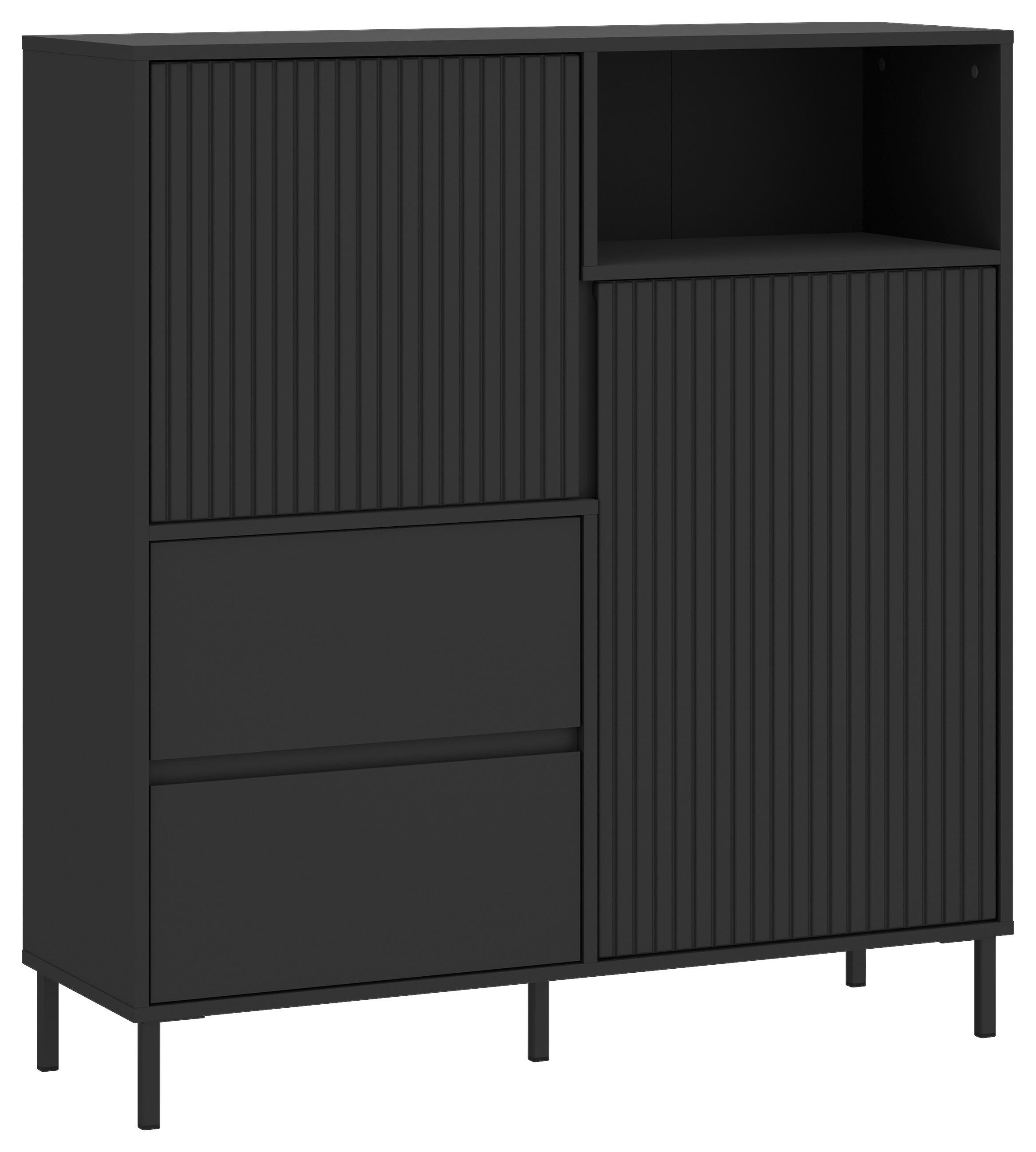 Komoda Avenale, Antracit - črna/antracit, Trend, kovina/leseni material (105,4/117,2/40cm)