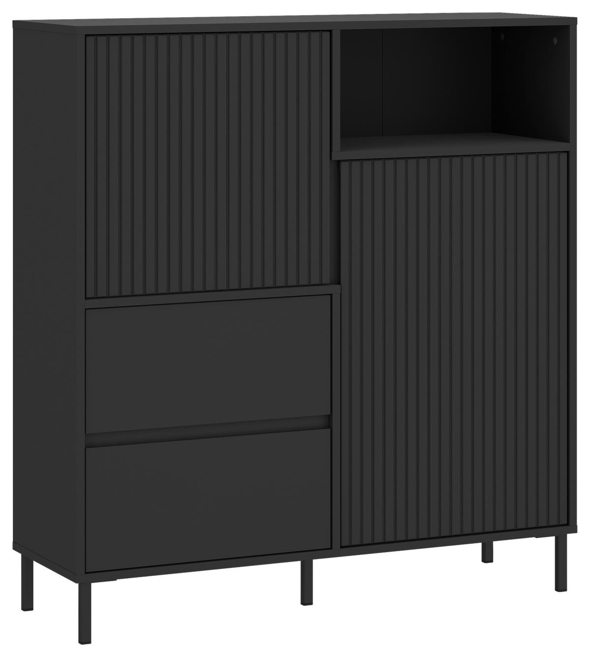 Komoda Avenale, Antracit - črna/antracit, Trend, kovina/leseni material (105,4/117,2/40cm)