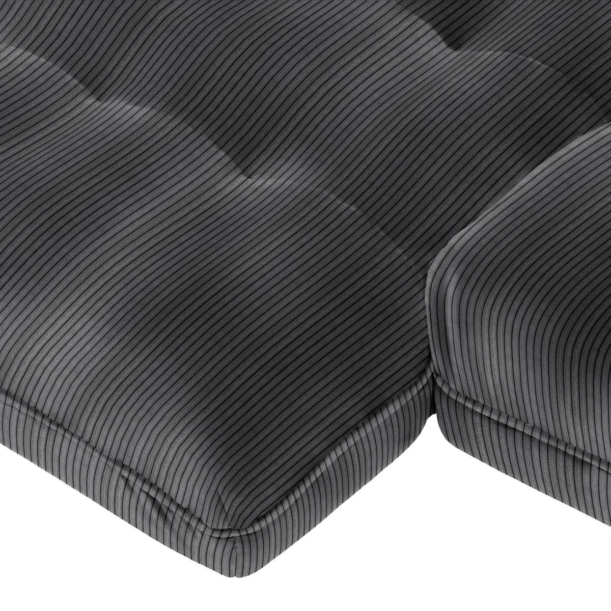 Wohnlandschaft Vivo Anthrazit - Anthrazit/Schwarz, MODERN, Kunststoff/Textil (179/63/317cm) - Premium Living