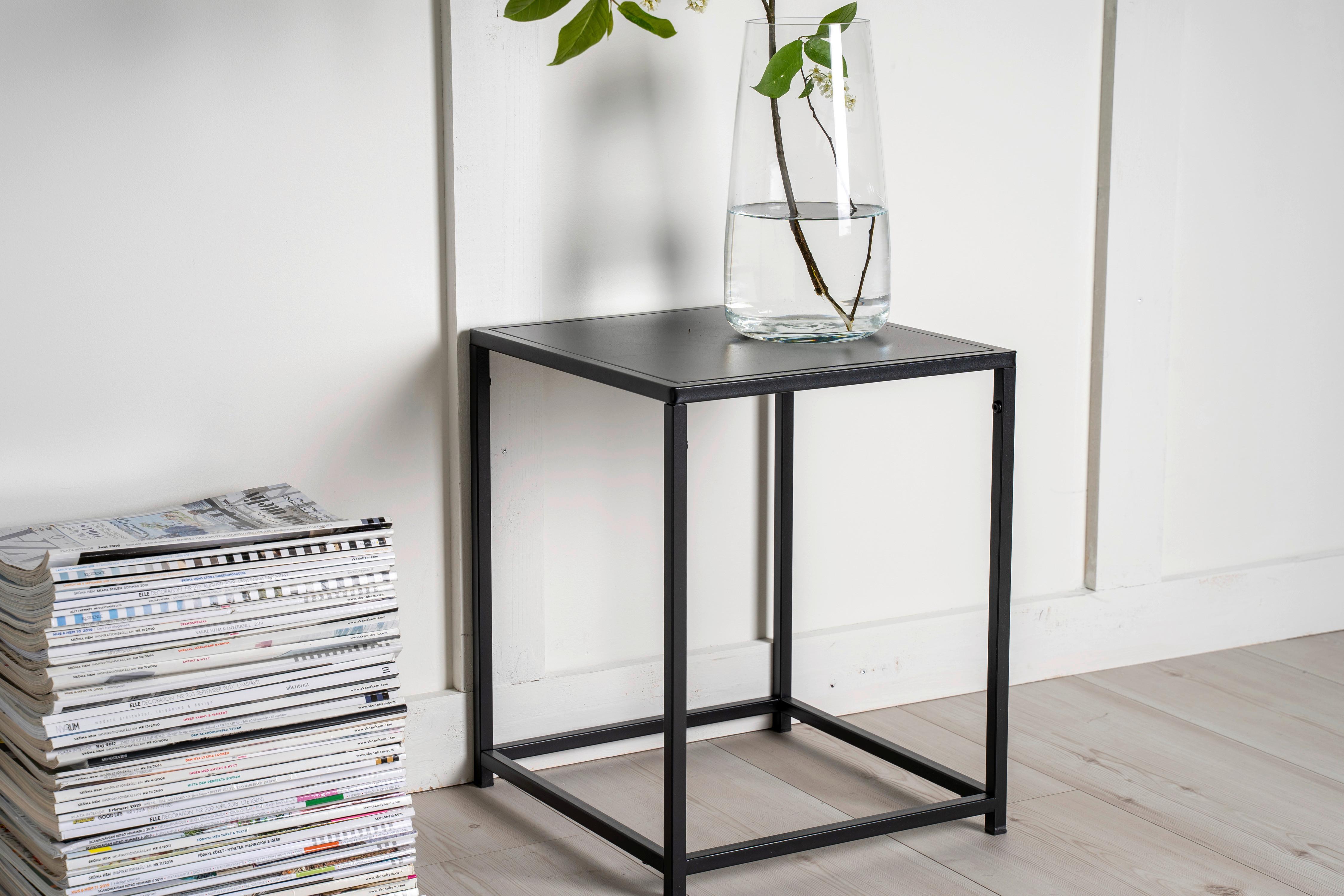 BEISTELLTISCH STAAL - Schwarz, Design, Metall (38/37/45,7cm) - Livetastic