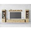 Wohnwand Vera II 4-tlg. ca. 240x130 cm Eiche Artisan - Eiche Artisan/Grau, Basics, Glas/Holzwerkstoff (240/130/33cm) - P & B