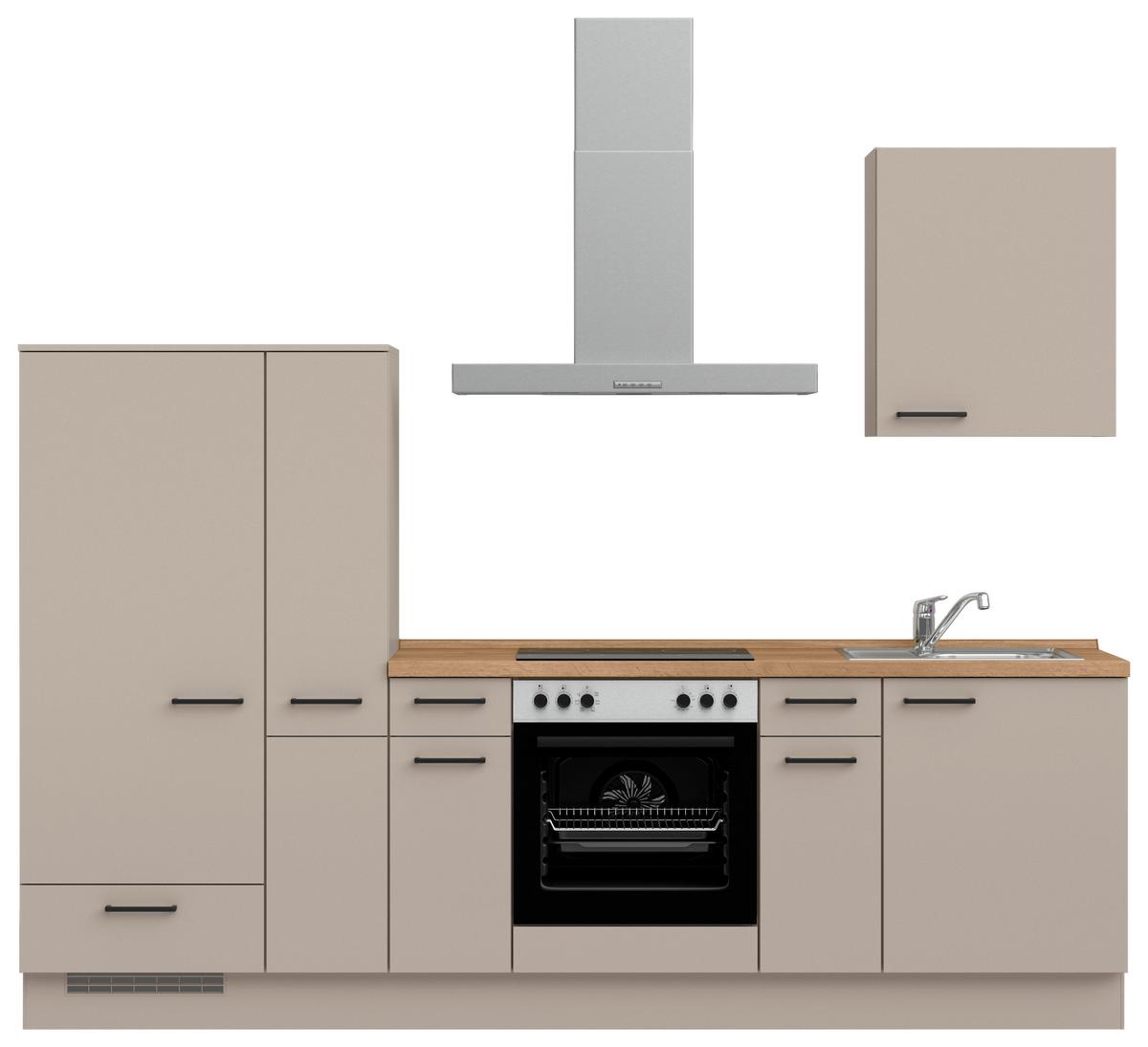 Küchenleerblock Easytouch Low o. Geräte Sandfarben - Sandfarben/Eichefarben, MODERN, Holzwerkstoff/Metall (270cm) - Nobilia